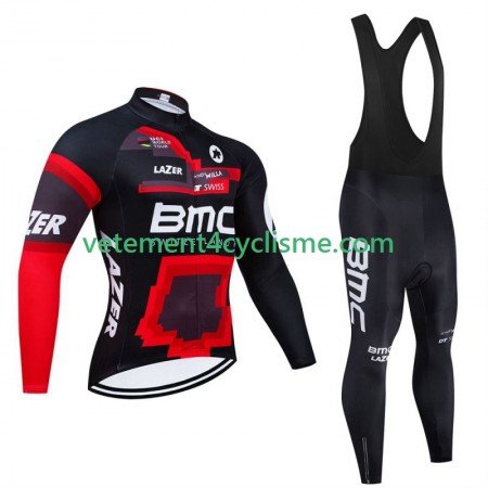 Homme Tenue Cycliste Manches Longues et Collant à Bretelles Hiver Thermal Fleece Bmc Suisse 2024